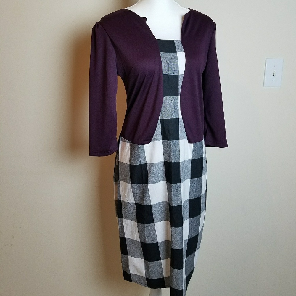 Fashion Mia dress straight modest m- L knee length